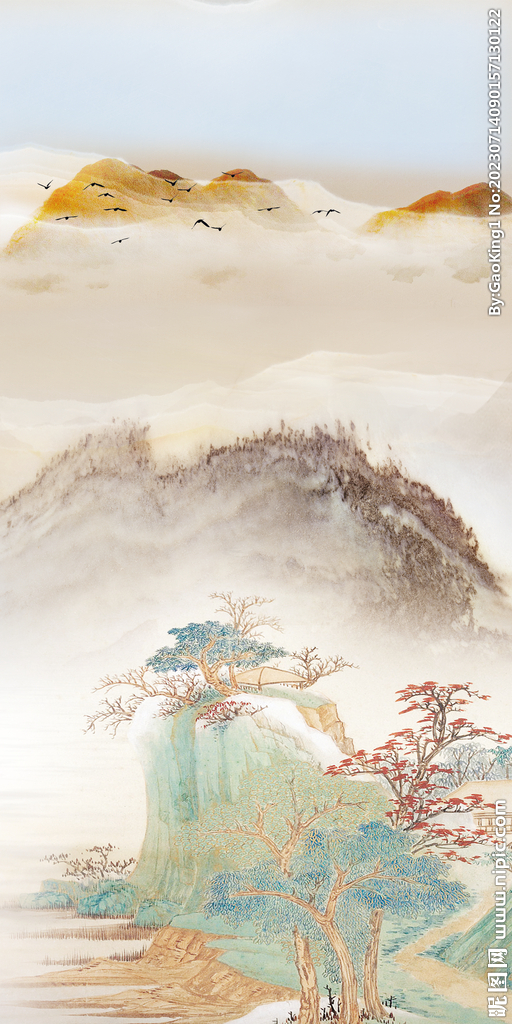 大气 山水高档玄关 tiF分层