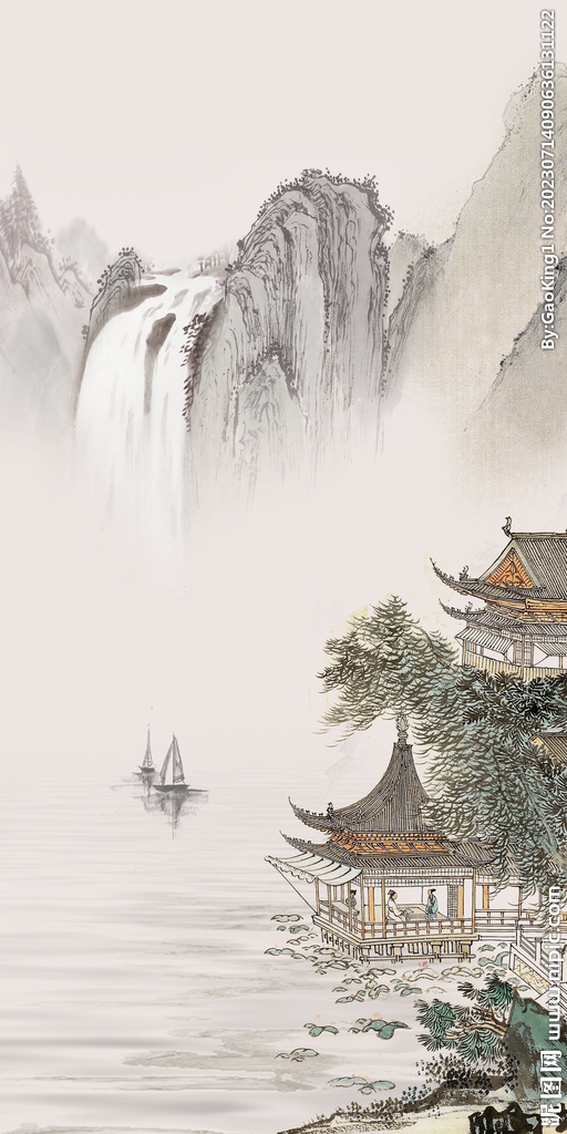 中式 山水最新玄关 tiF分层