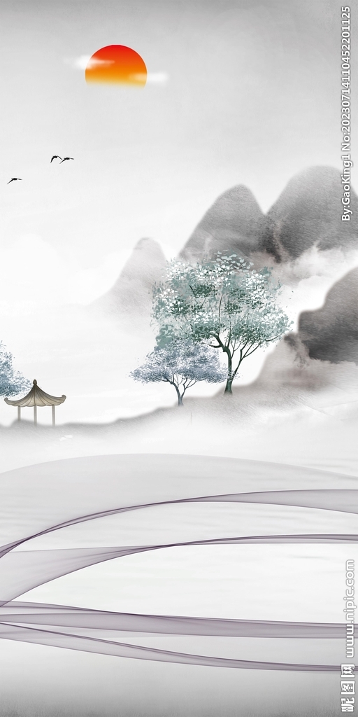 清晰 中式人气玄关 Tif分层