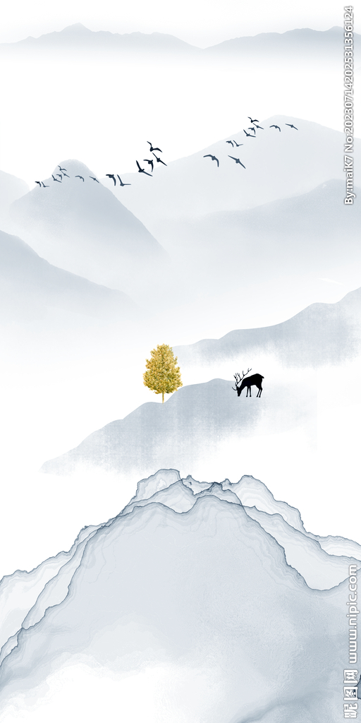 意境 简约玄关新画 Tif分层