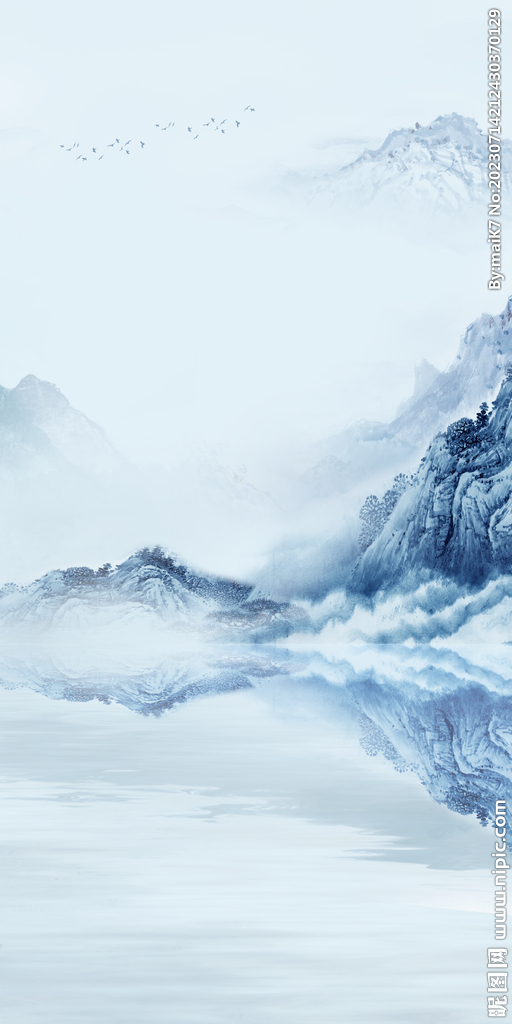 蓝色 最新款玄关画 Tif分层