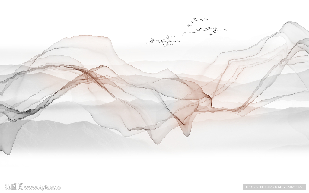 水墨山水装饰画背景墙