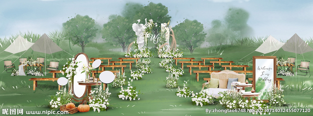 户外婚礼仪式区