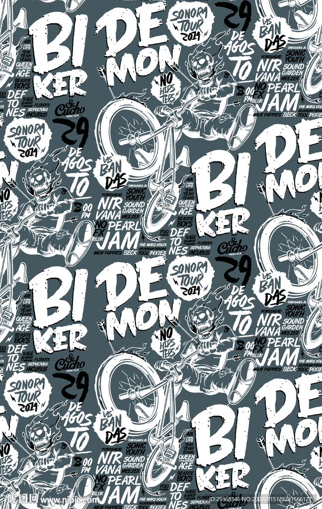 涂鸦英文骷髅人