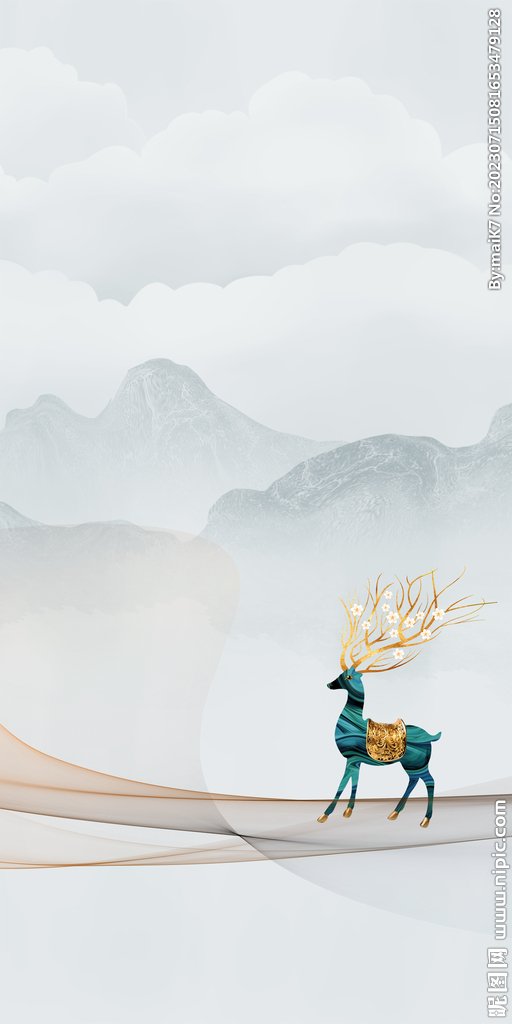 高端 中式图玄关画 Tif分层