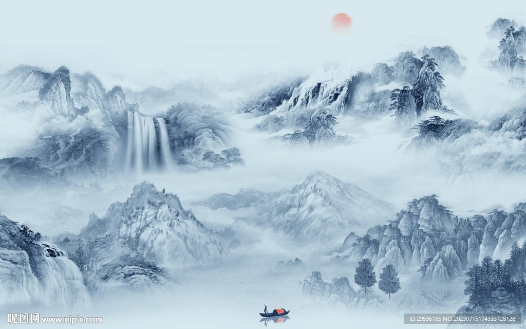 最新 中式客厅山水 TIf分层