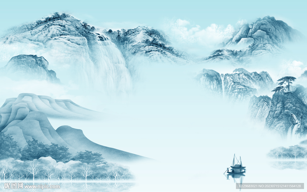 人气 高档爆款山水 TIF分层