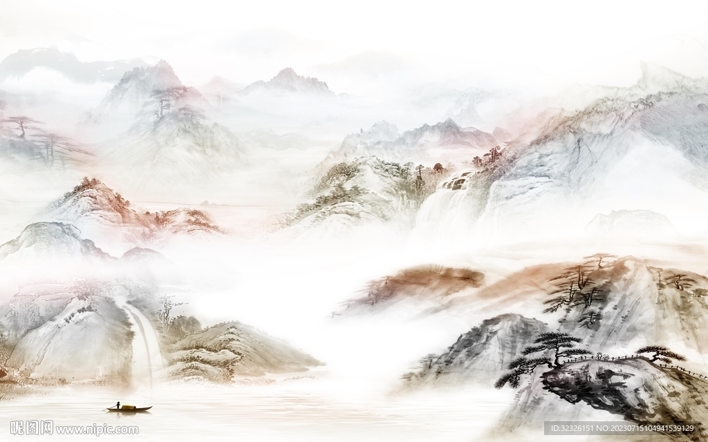 新款 客厅电视山水 Tif分层