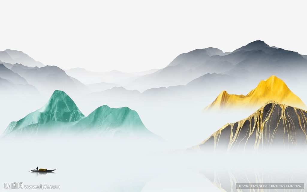 最新 高端背景山水 tif分层