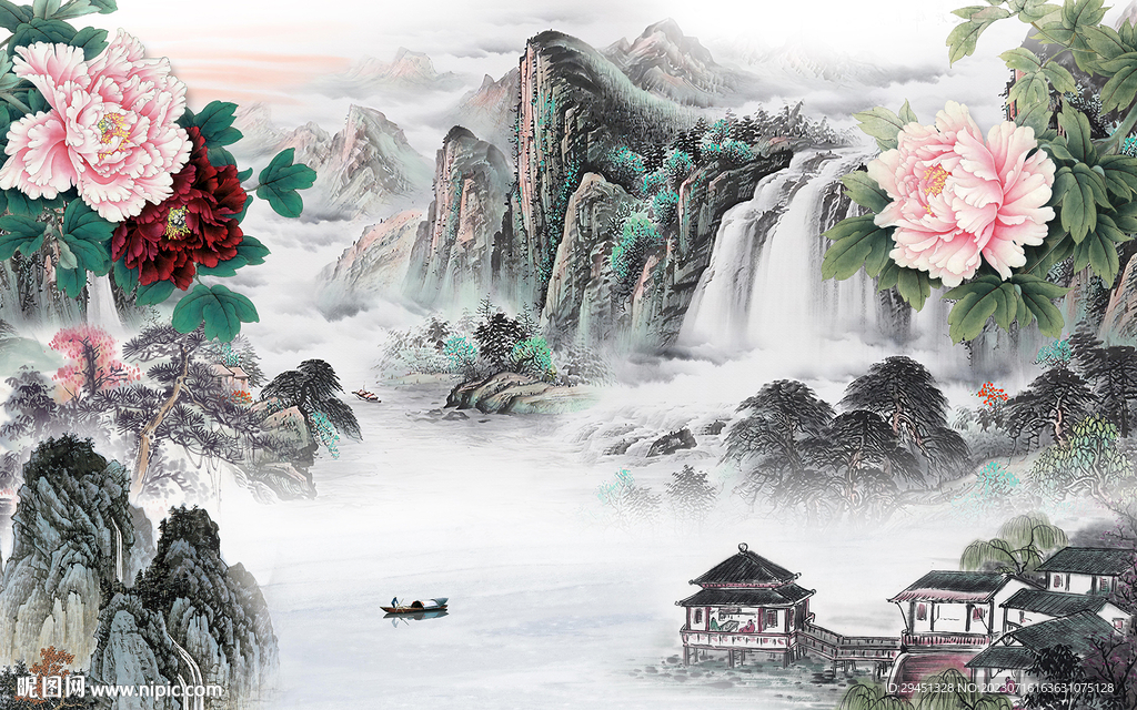 高清 高端背景山水 tif分层