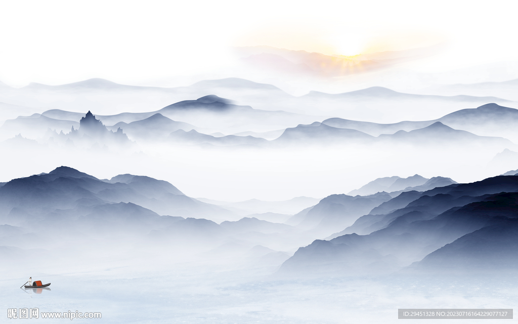 人气 高端背景山水 tif分层