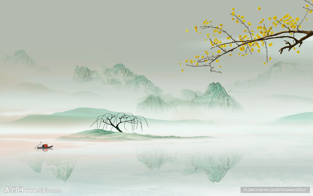 大气 高端背景山水 tif分层