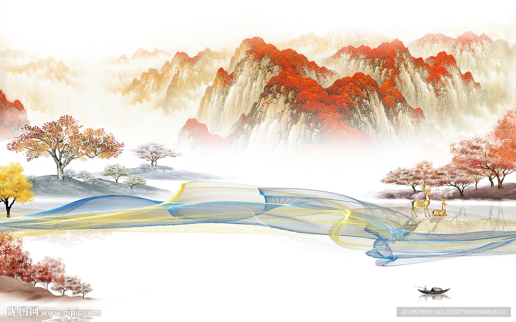 新款 高清现代山水 TIF分层