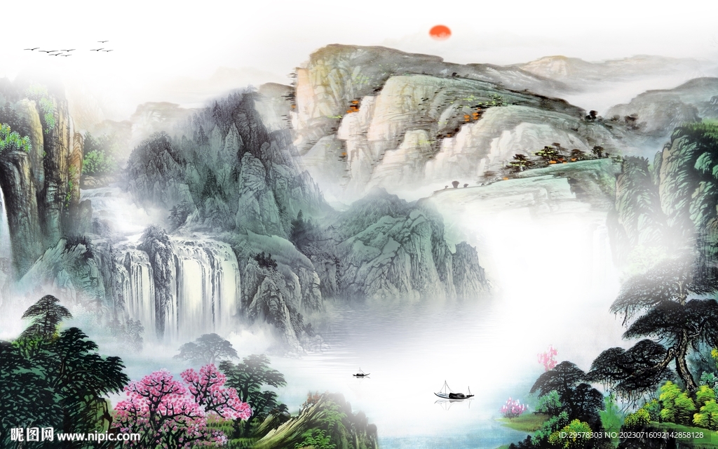 高档 高清现代山水 TIF分层