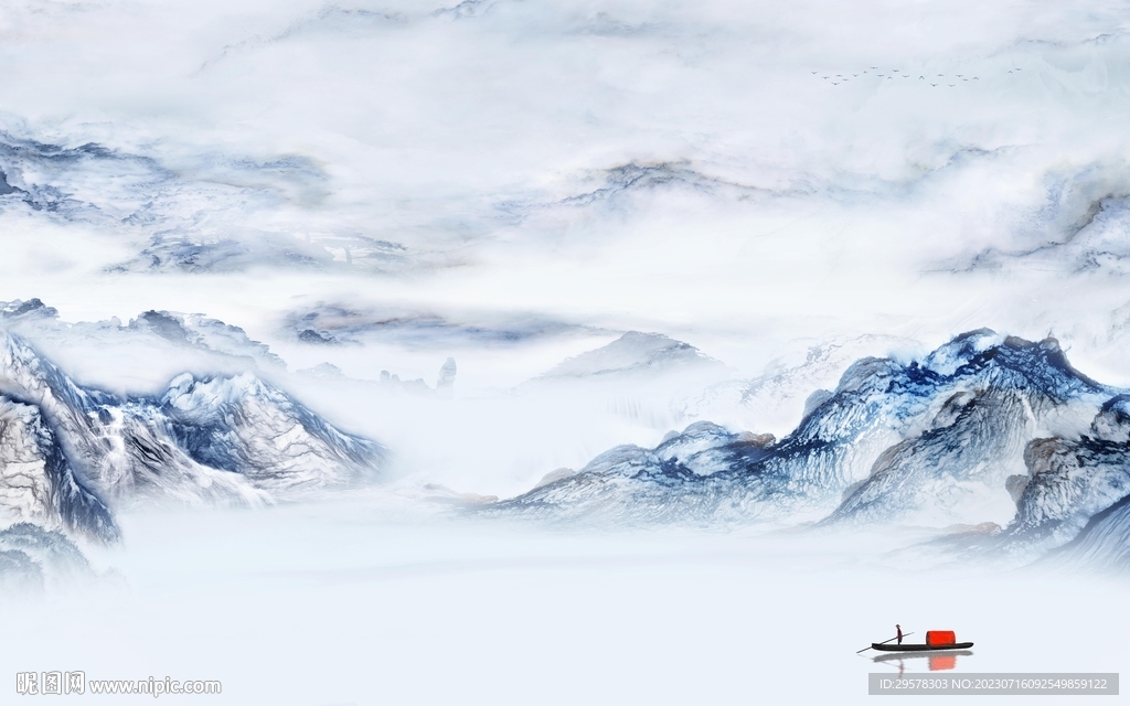 客厅 高清现代山水 TIF分层