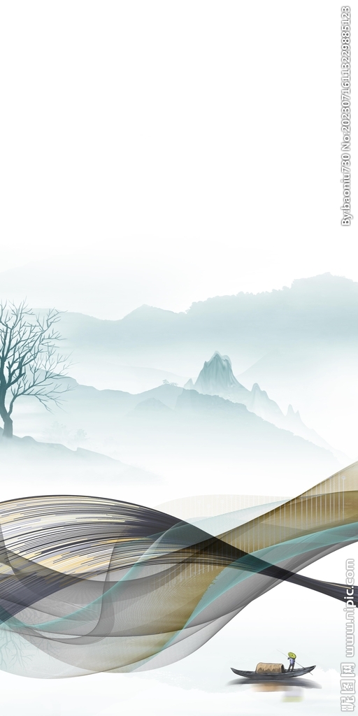 线条 中式新玄关画 tiF分层