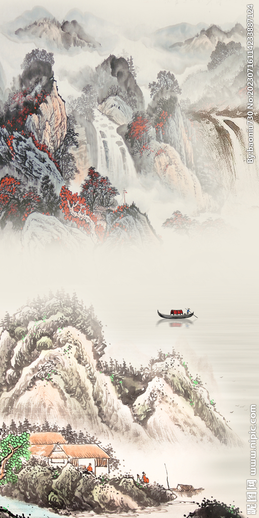 高档 中式新玄关画 tiF分层