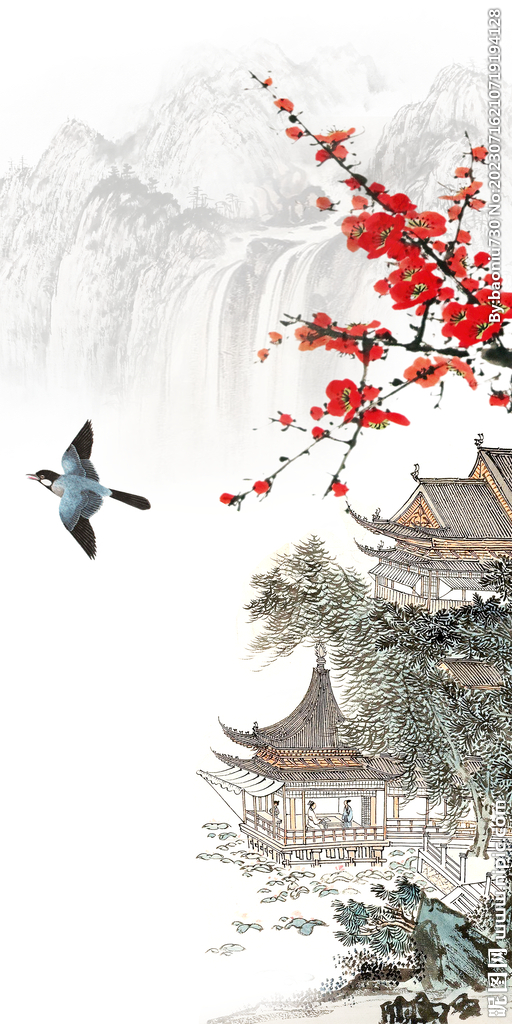 爆款 中式高端玄关 Tif分层