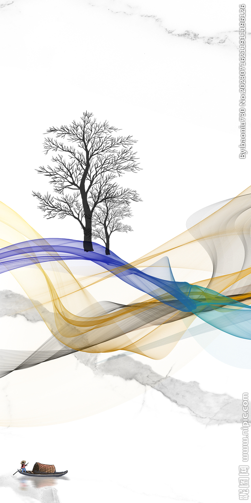 现代 中式高端玄关 Tif分层