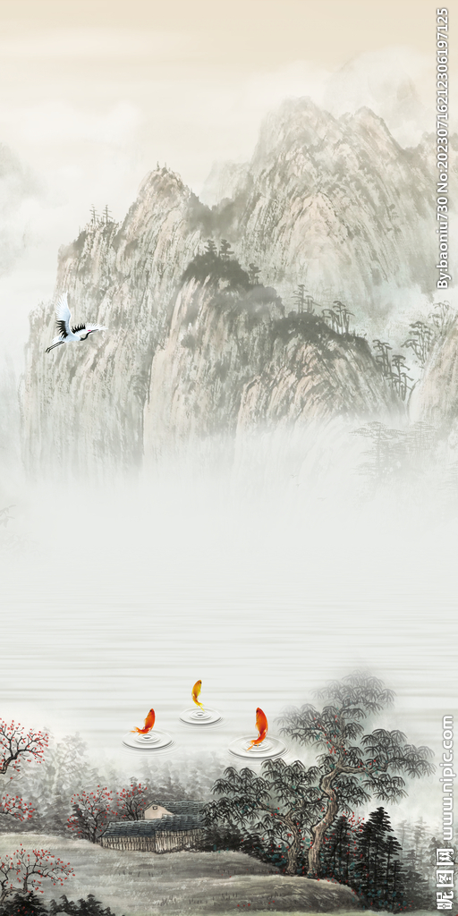 简约 中式高端玄关 Tif分层