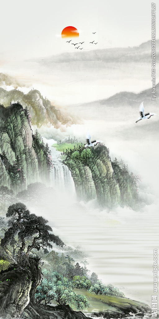 简约 中式高端玄关 Tif分层