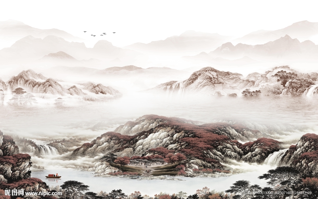 新款 人气最新山水 tif分层