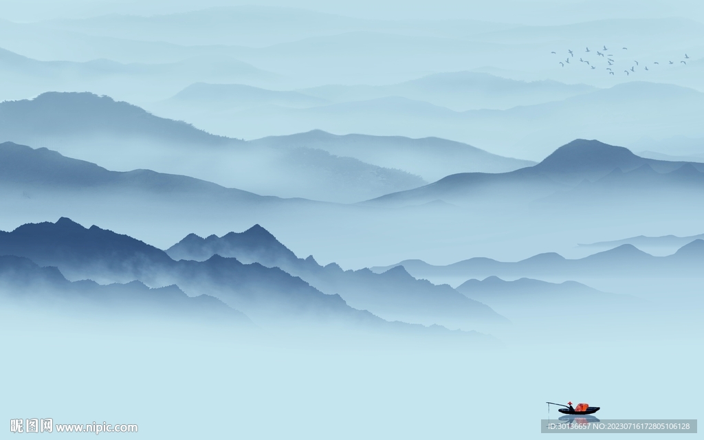 高档 简约背景山水 tiF分层