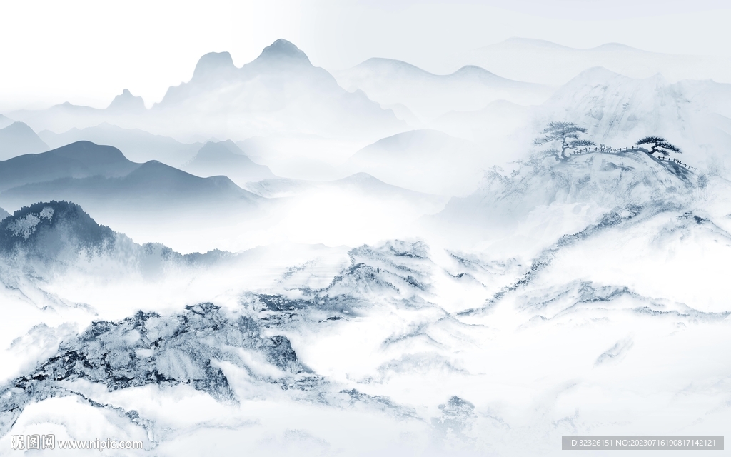 别墅 高档客厅山水 tif分层