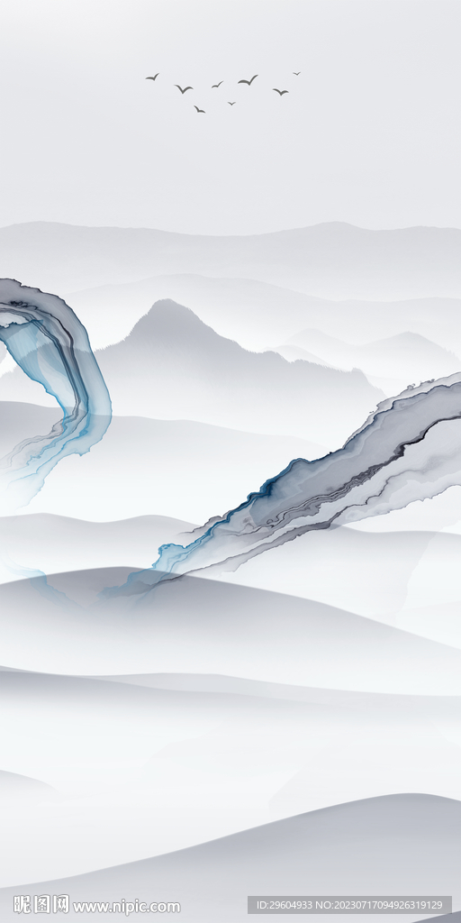 蓝色 高档高端玄关 Tif分层