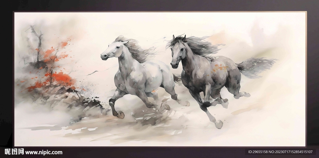 山水画装饰画无框画