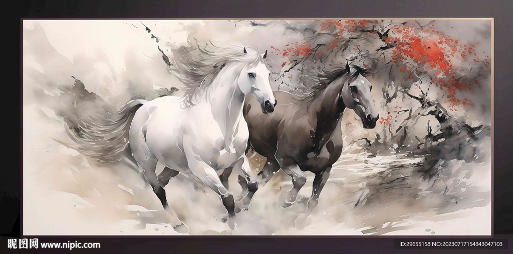 山水画装饰画无框画