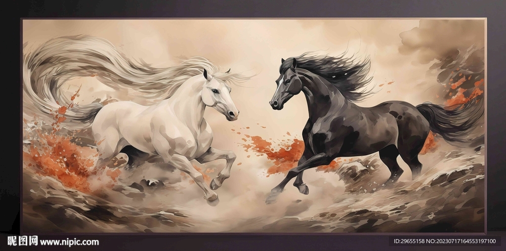 山水画装饰画无框画