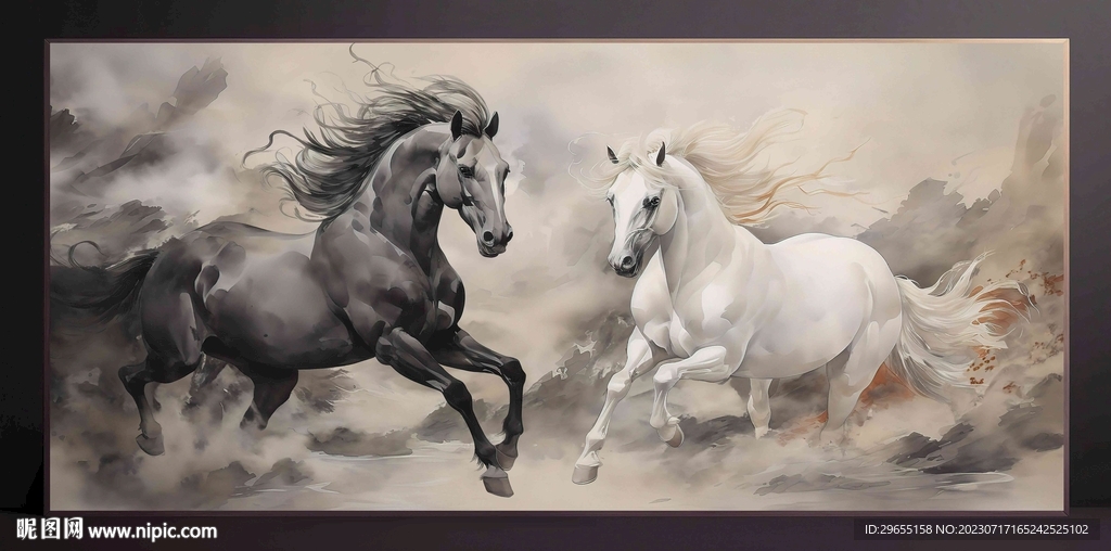 山水画装饰画无框画