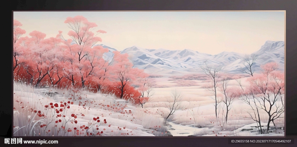 山水画装饰画无框画