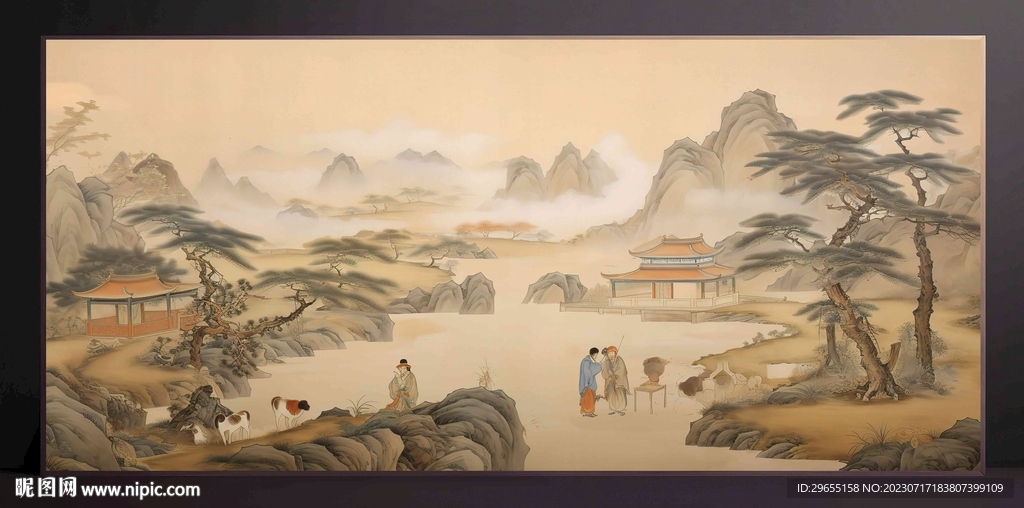 山水画装饰画无框画