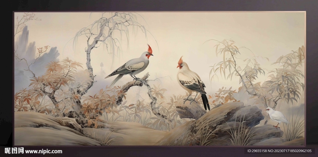 山水画装饰画无框画