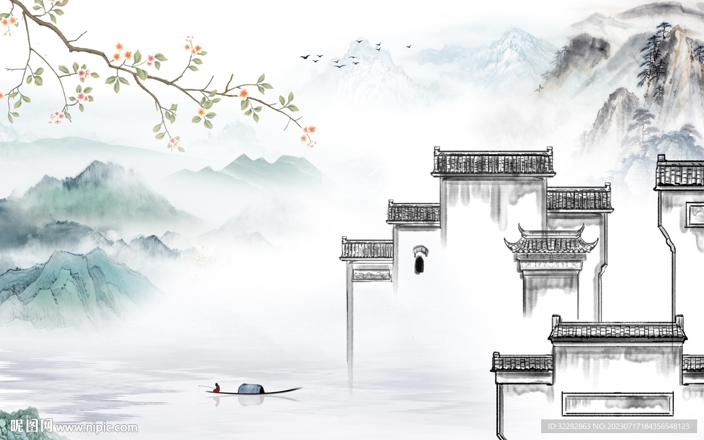 高清 最新款山水画 tif分层