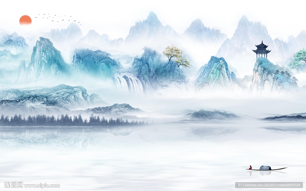 高档 高端新款山水 tiF分层