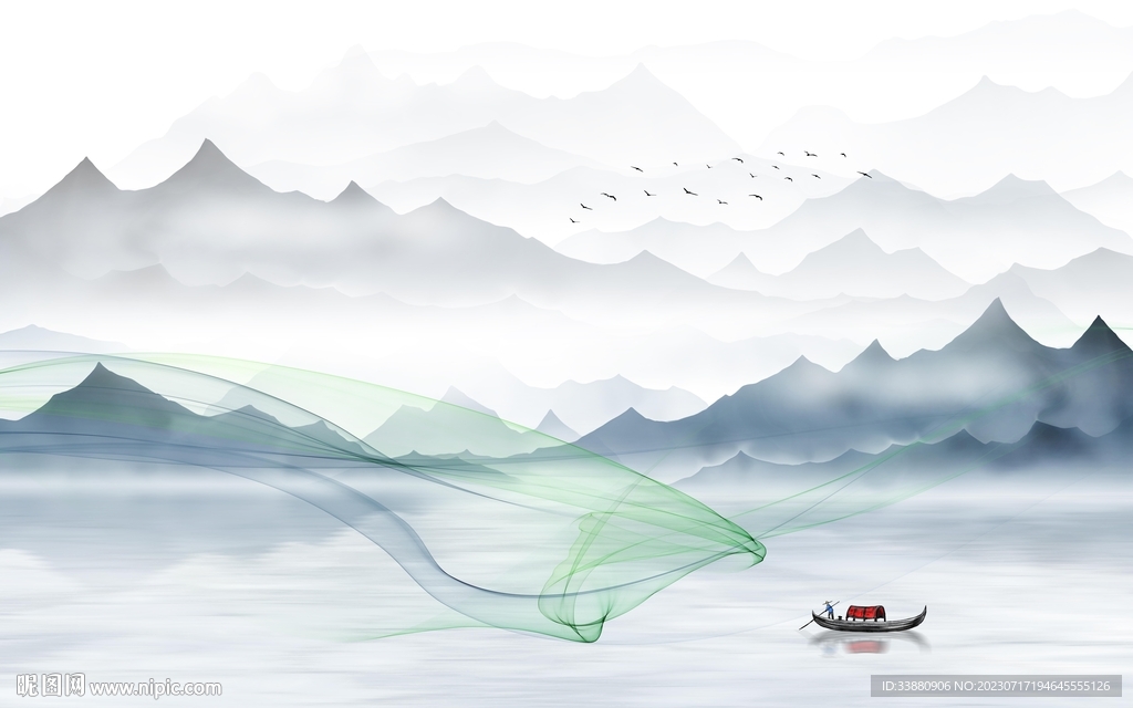 新品 高端新款山水 tiF分层