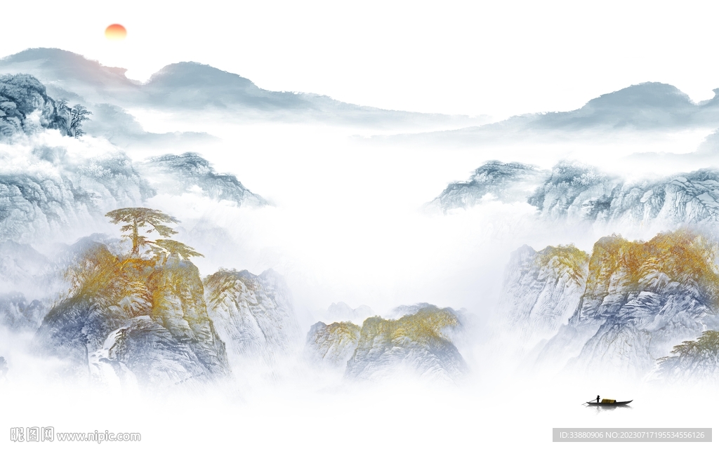 现代 高端新款山水 tiF分层