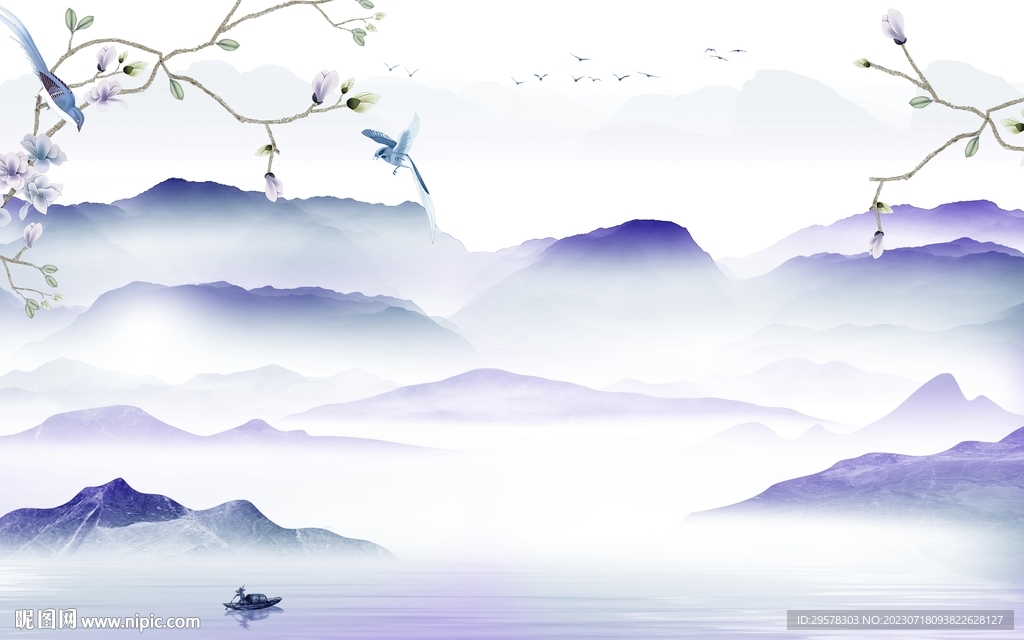 高雅 高档简约山水 TIF分层