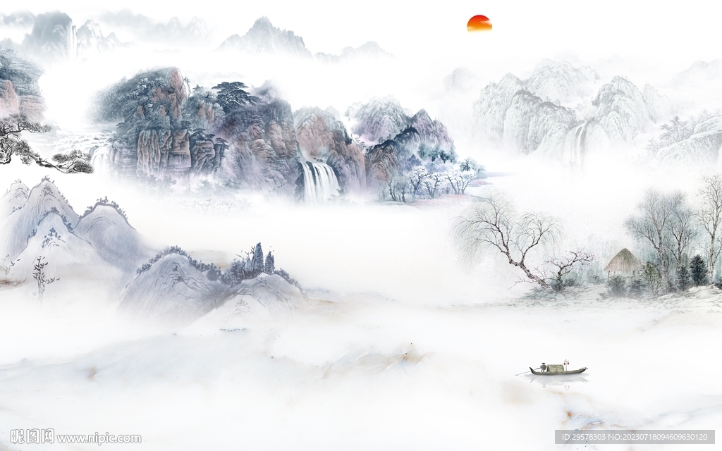 现代 高档简约山水 TIF分层