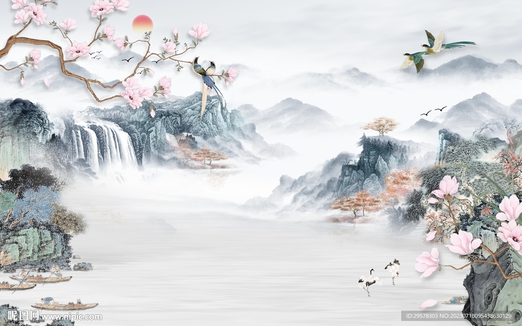 大气 高档简约山水 TIF分层