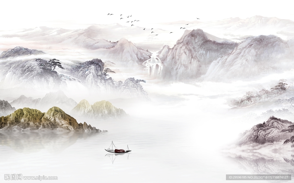 大气 新款客厅山水 TIf分层