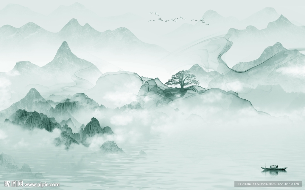 高端 新品爆款山水 TIf分层