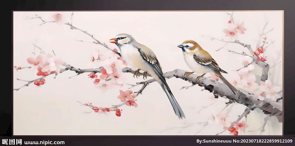 山水画装饰画无框画