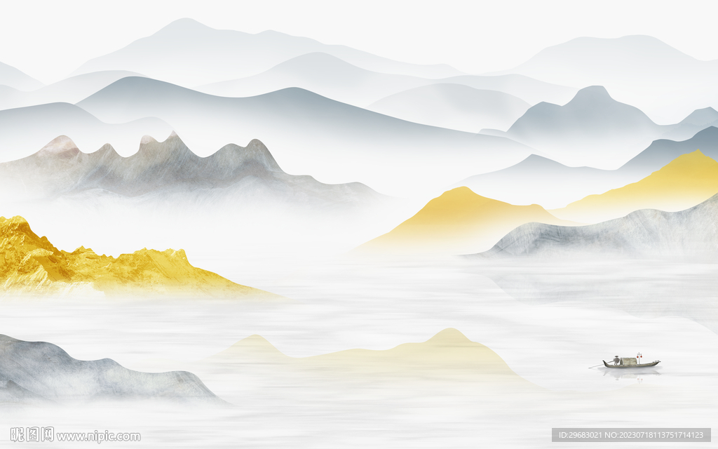 客厅 高端中式山水 TIf分层