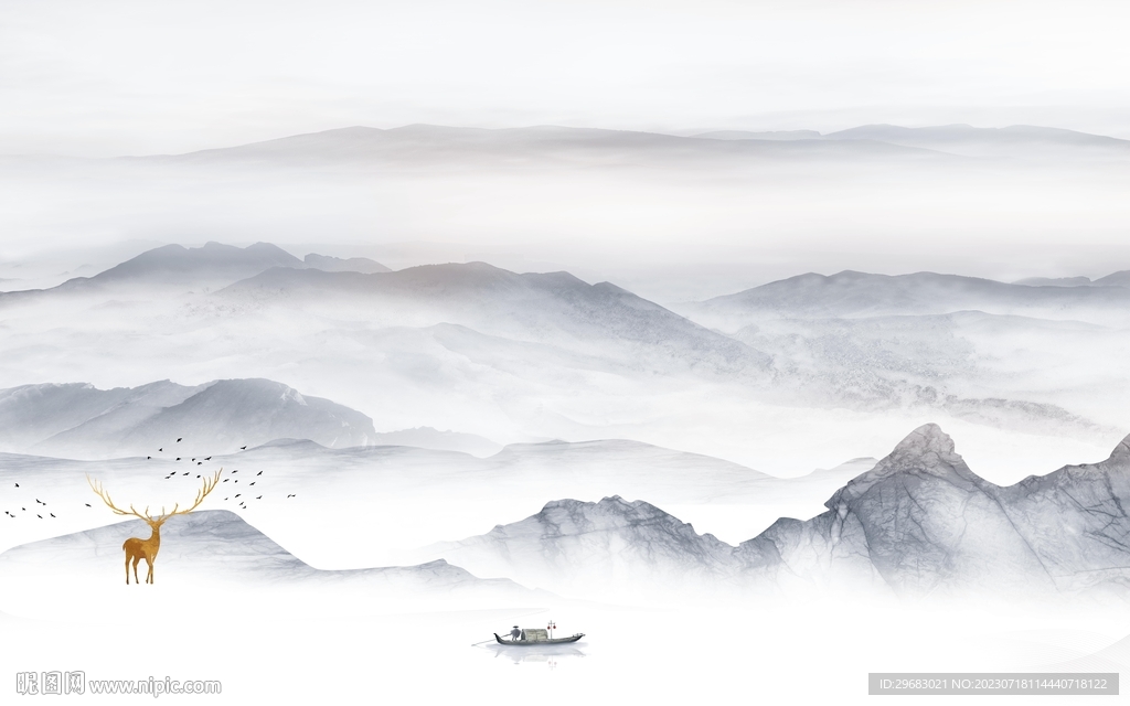 简约 高端中式山水 TIf分层