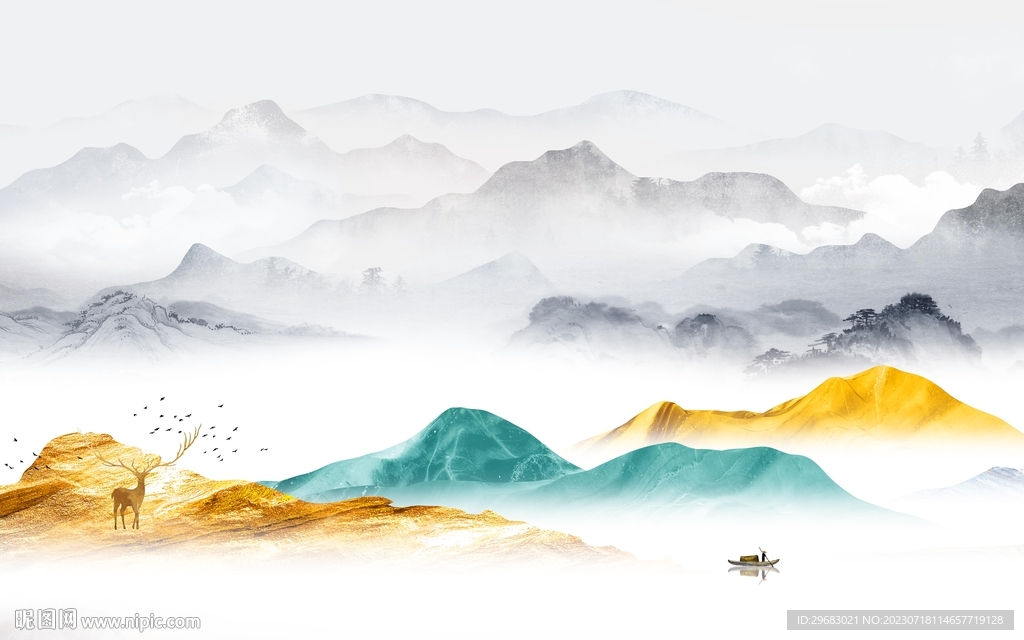 现代 高端中式山水 TIf分层