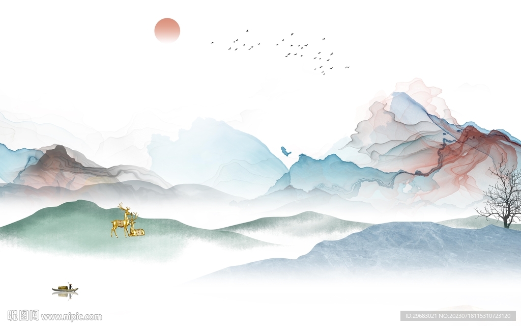 大气 高端中式山水 TIf分层